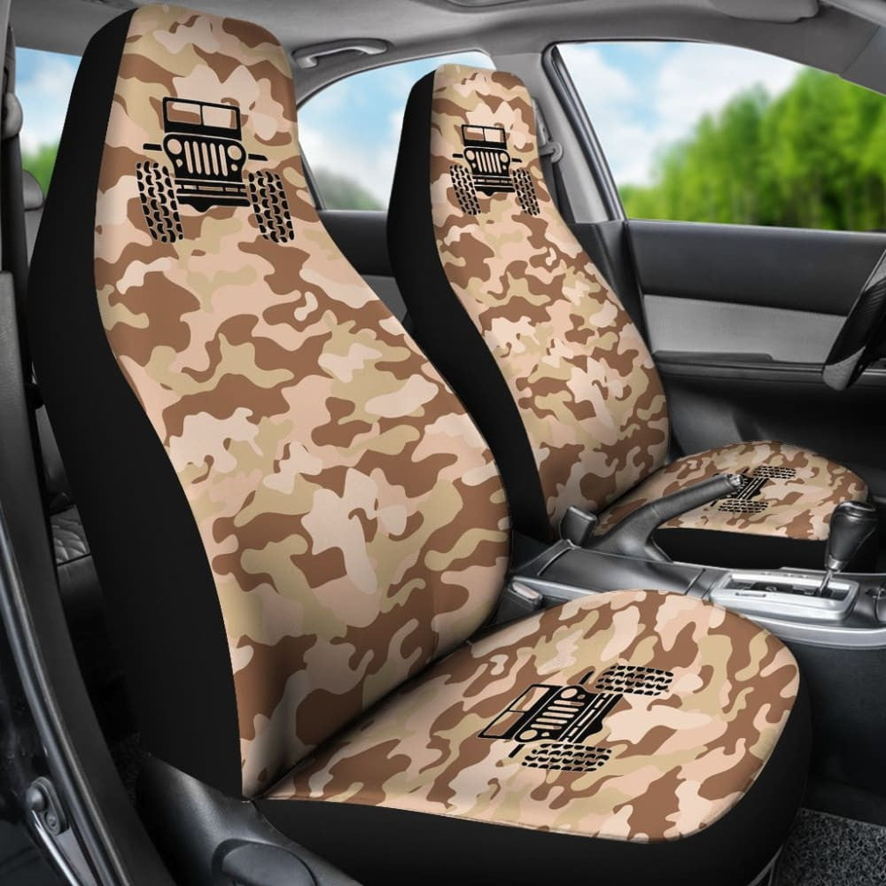 Brown Camouflage Color Tan Jeep Jeep Car Seats Covers