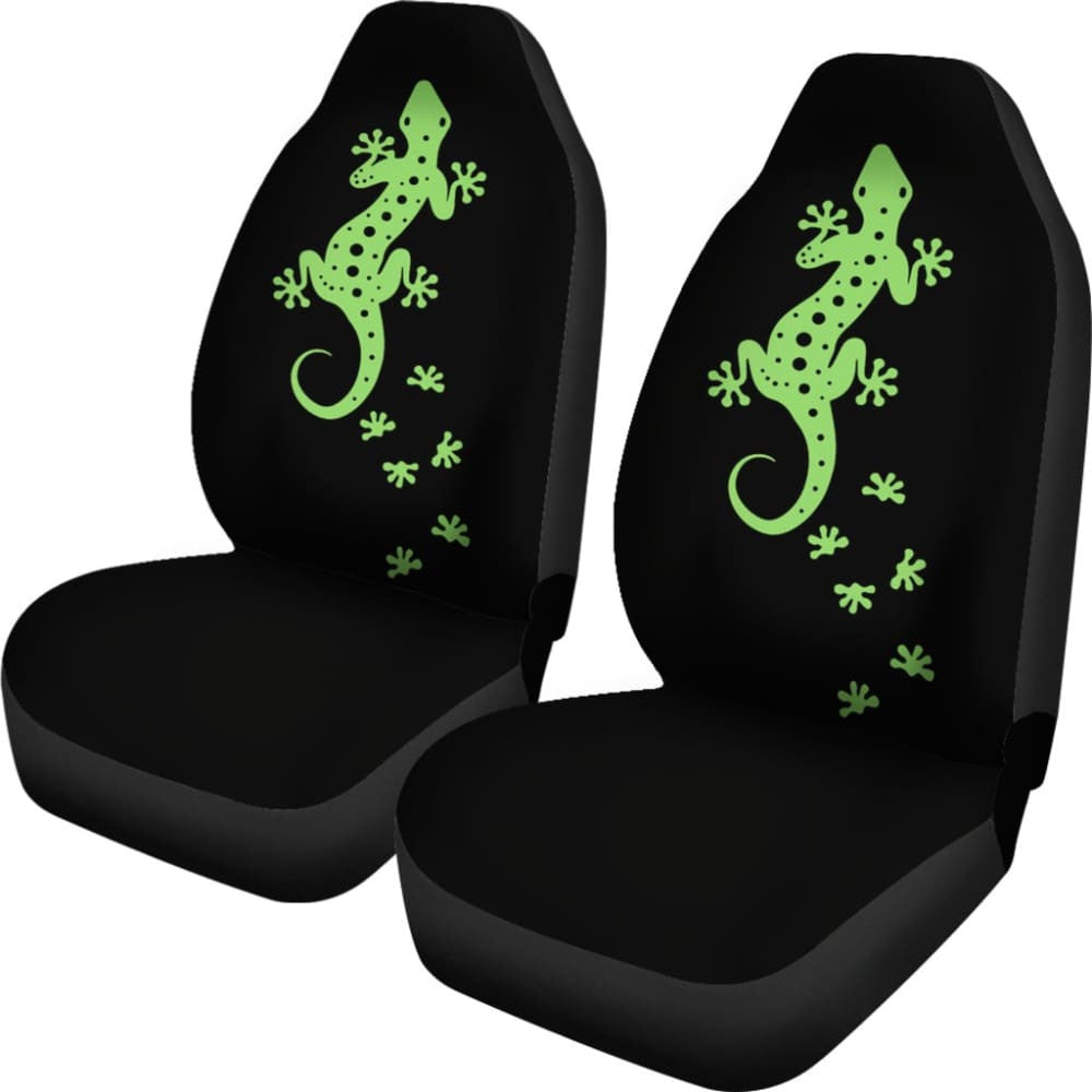 Cute Green Lizard Paw Print Car Seat Covers