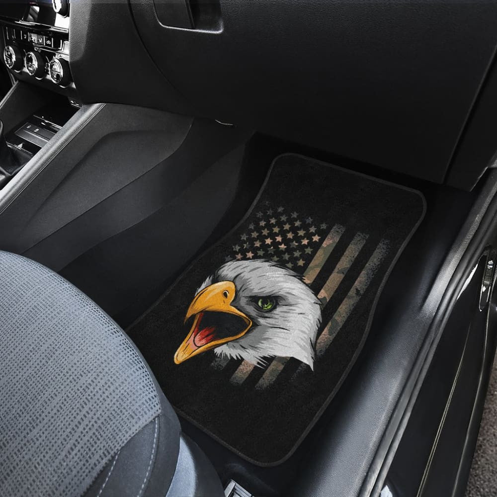 Amazing Green American Flag Custom Eagle Car Floor Mats