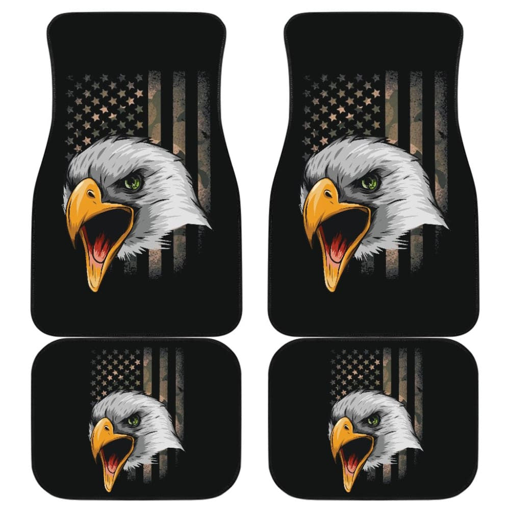 Amazing Green American Flag Custom Eagle Car Floor Mats