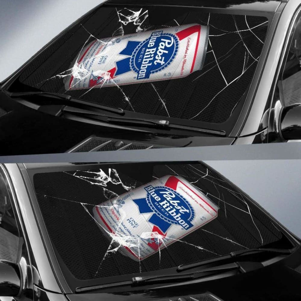 Pabst Blue Ribbon Auto Sun Shade Car Sun Visor Funny Beer Lover
