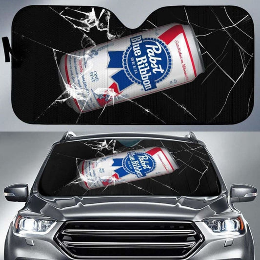 Pabst Blue Ribbon Auto Sun Shade Car Sun Visor Funny Beer Lover