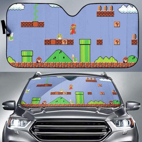 Retro Super Mario Xi Mural Auto Sun Shades Amazing