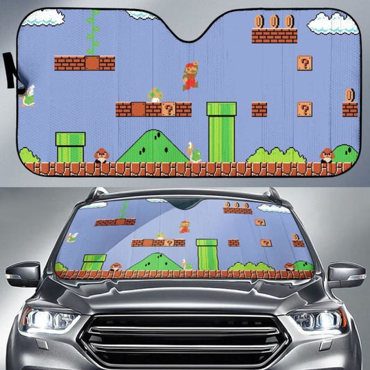 Retro Super Mario Xi Mural Auto Sun Shades Amazing