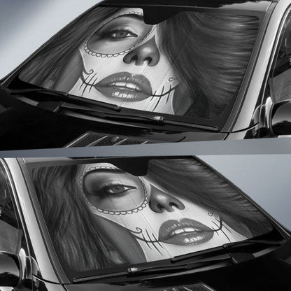 Calavera Fresh Look Design # Auto Sun Shade (Vintage Retro)