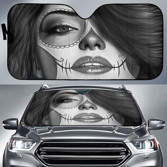 Calavera Fresh Look Design # Auto Sun Shade (Vintage Retro)