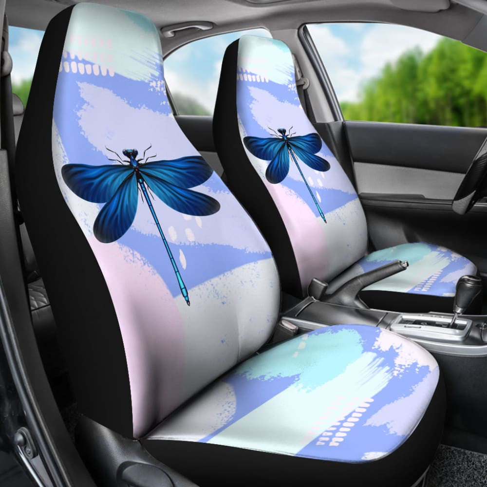 Blue Dragonfly Watercolor Car Seat Covers