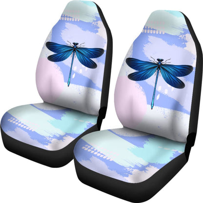 Blue Dragonfly Watercolor Car Seat Covers