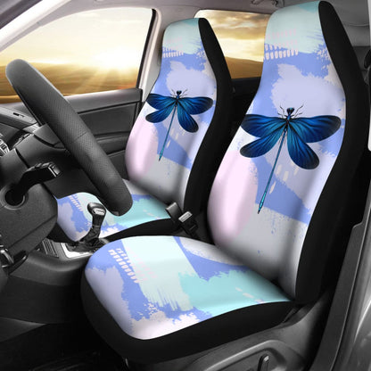 Blue Dragonfly Watercolor Car Seat Covers