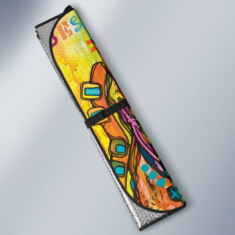 Funny Colorful Pitbull Car Auto Sun Shades