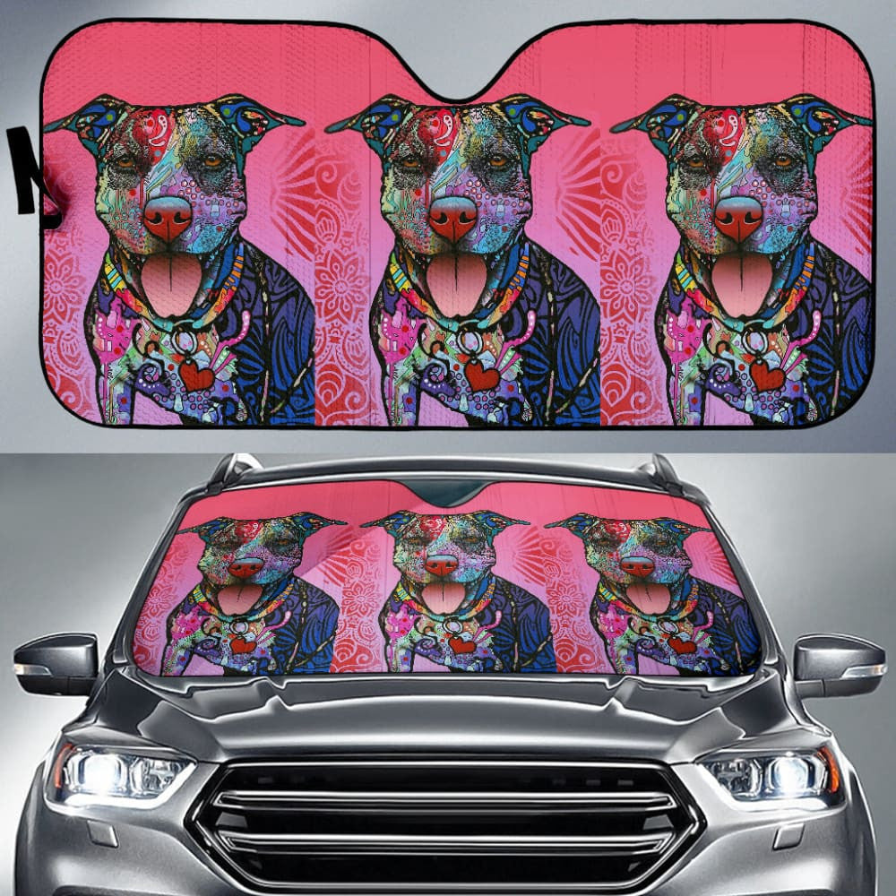 Colorful Pitbull Custom Car Accessories Car Auto Sun Shades