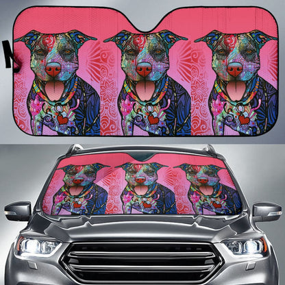 Colorful Pitbull Custom Car Accessories Car Auto Sun Shades