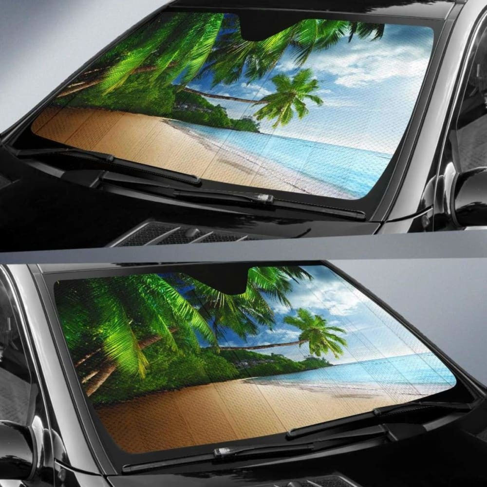 Tropical Beach Car Sun Shade