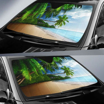 Tropical Beach Car Sun Shade