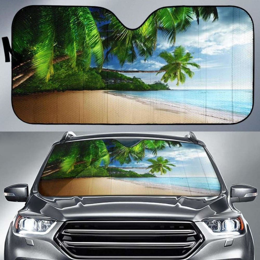 Tropical Beach Car Sun Shade