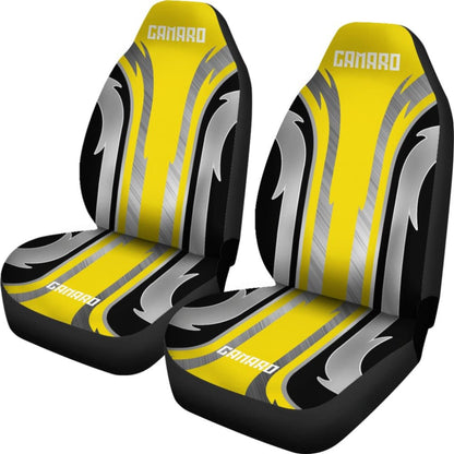 Yellow Black Camaro White Letter Car Accessories Car Seat Covers
