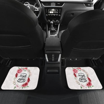 Proverbs: She Is Clothed With Strength And Dignity Custom Pink Flowers Themed Car Floor Mats