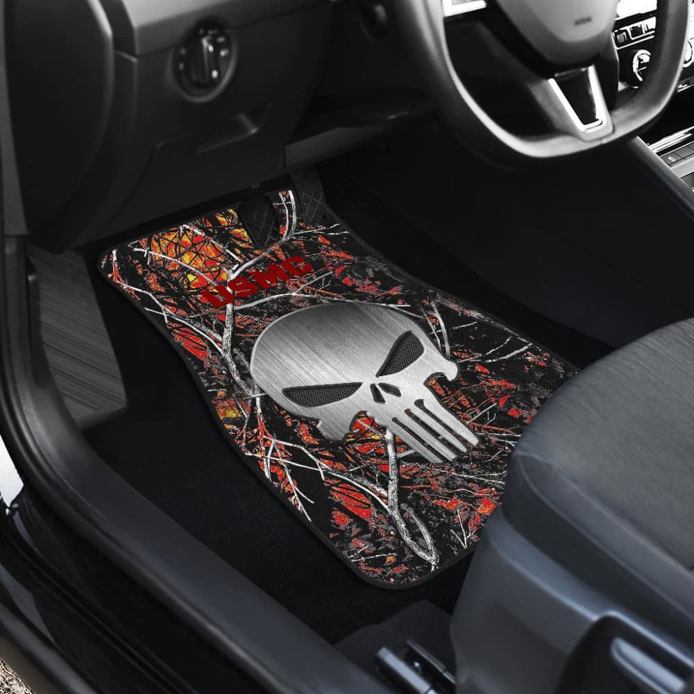 Wildfire Camouflage US Marine Corps Punisher Print Design Car Floor Mats