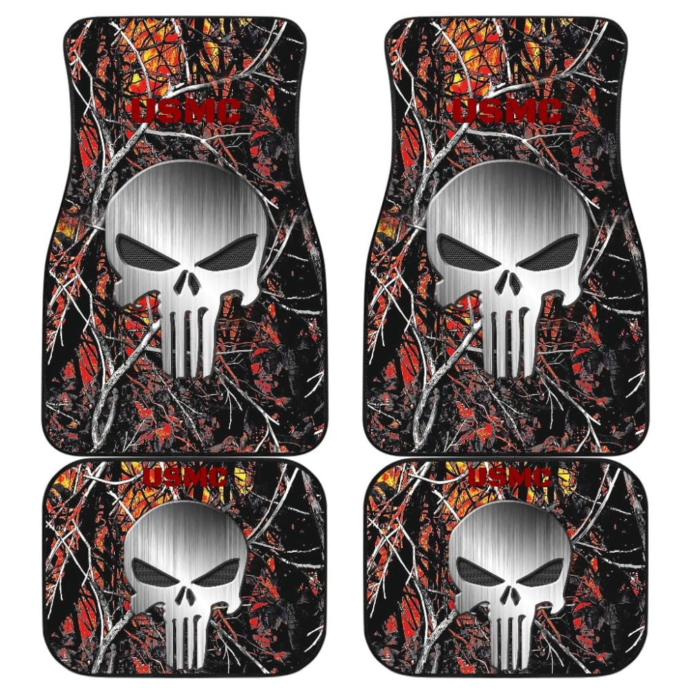 Wildfire Camouflage US Marine Corps Punisher Print Design Car Floor Mats