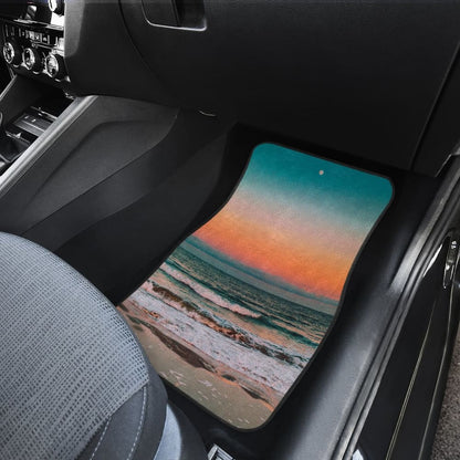 Beautiful Beach Car Floor Mats In Sunset Moments