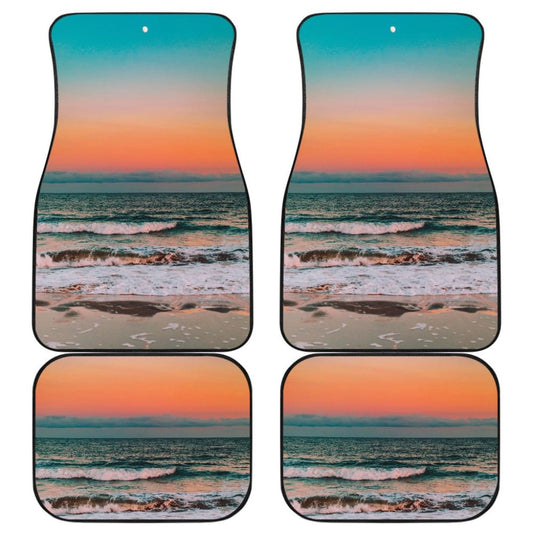 Beautiful Beach Car Floor Mats In Sunset Moments