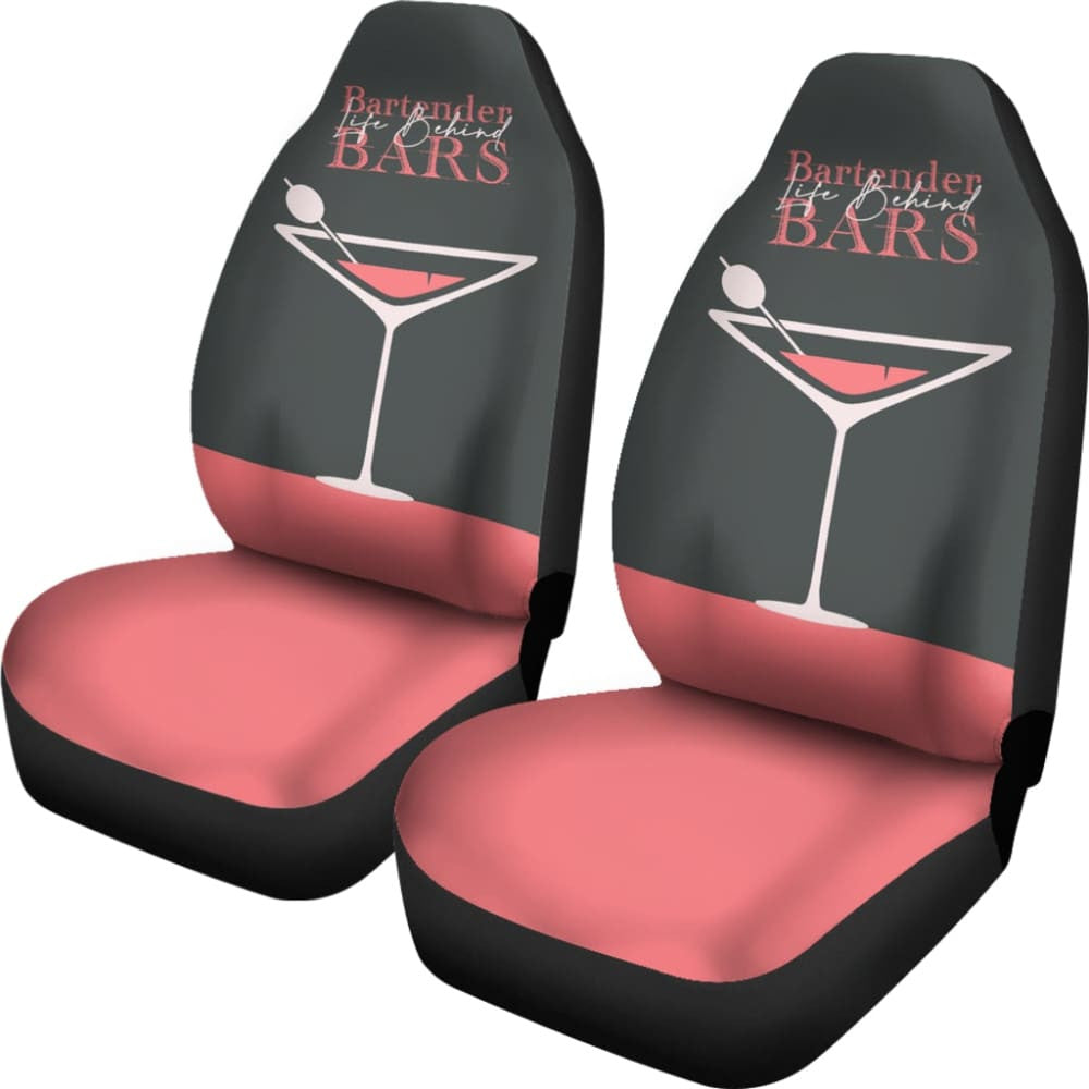 Pink Themed Cocktail Bartender Car Seat Covers