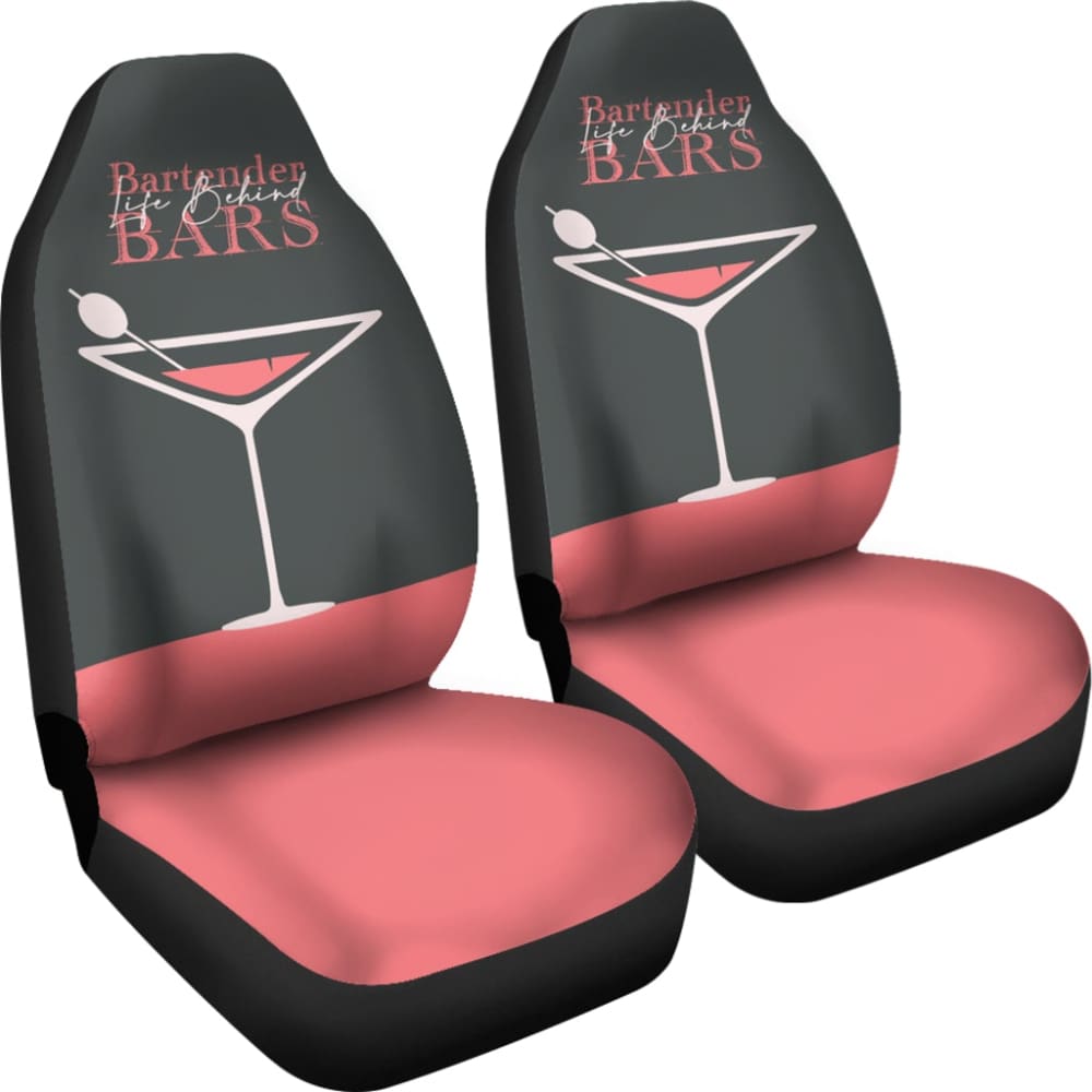 Pink Themed Cocktail Bartender Car Seat Covers