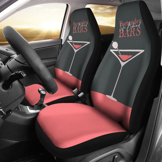 Pink Themed Cocktail Bartender Car Seat Covers