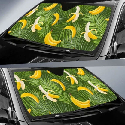 Banana Palm Leaves Pattern Car Auto Sun Shades