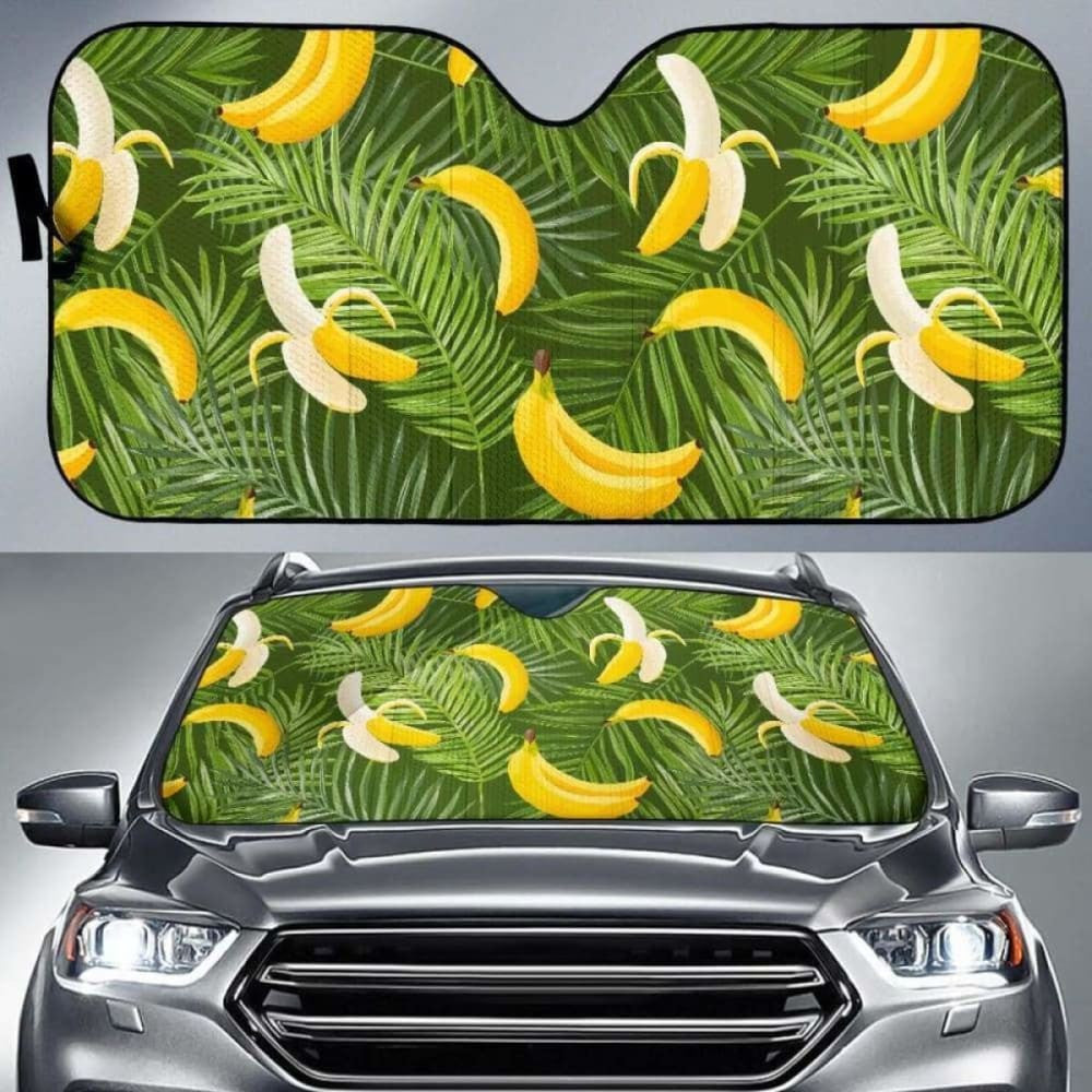 Banana Palm Leaves Pattern Car Auto Sun Shades