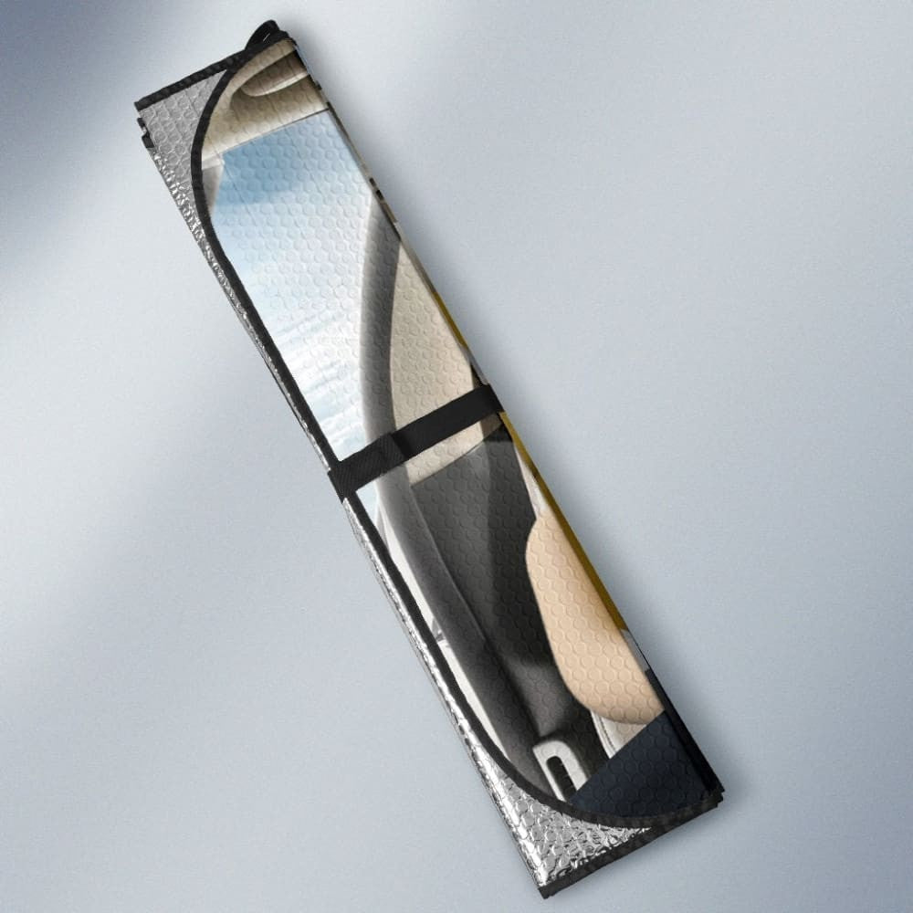 Funny M&M Chocolate Yellow Brown Driving Car Auto Sunshade