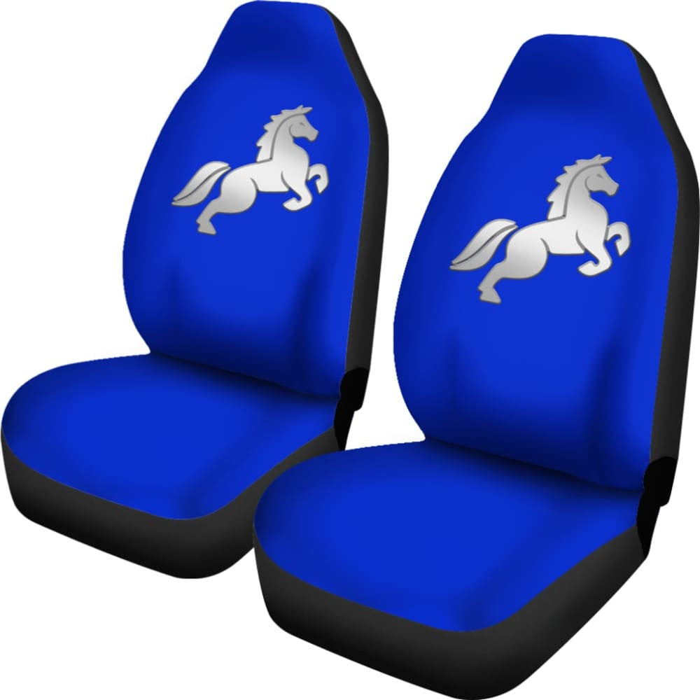 Blue Mustang Horse Silhouette Car Seat Covers Custom
