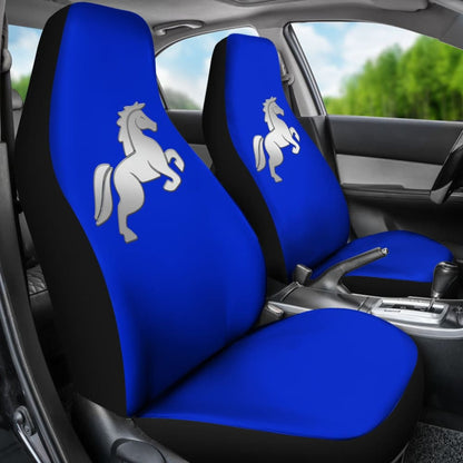 Blue Mustang Horse Silhouette Car Seat Covers Custom