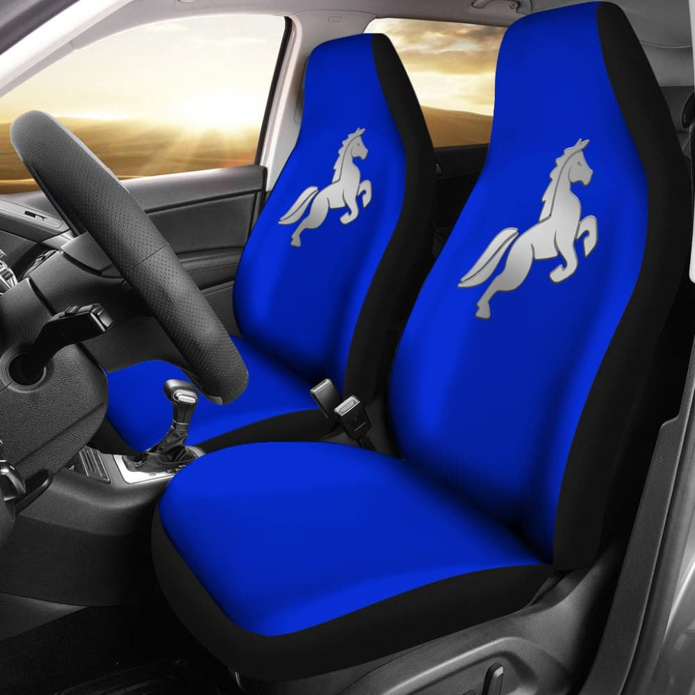 Blue Mustang Horse Silhouette Car Seat Covers Custom