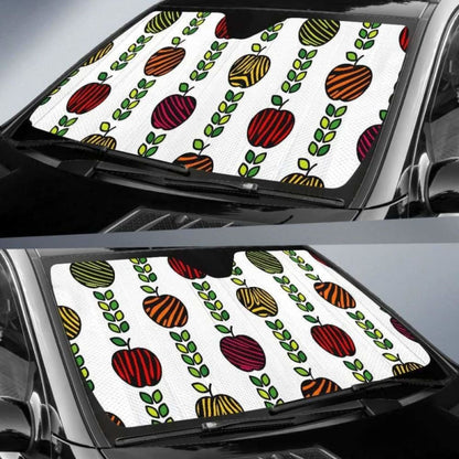 Colorful Apples Leave Zebra Stripe Car Auto Sun Shades
