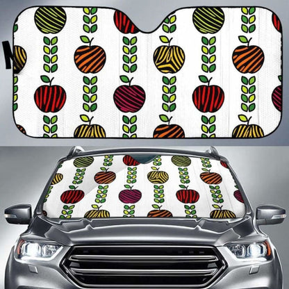 Colorful Apples Leave Zebra Stripe Car Auto Sun Shades