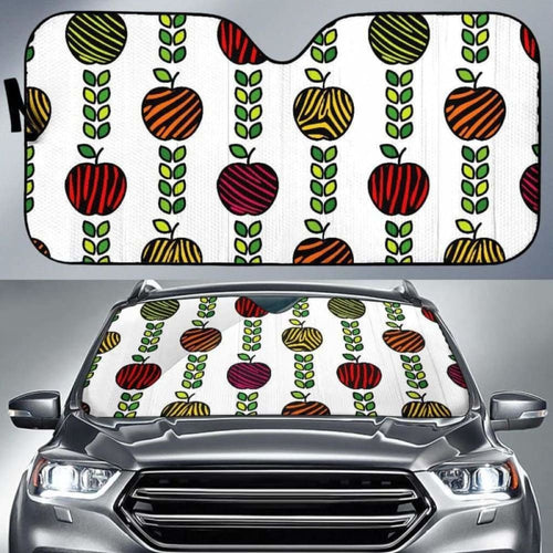 Colorful Apples Leave Zebra Stripe Car Auto Sun Shades