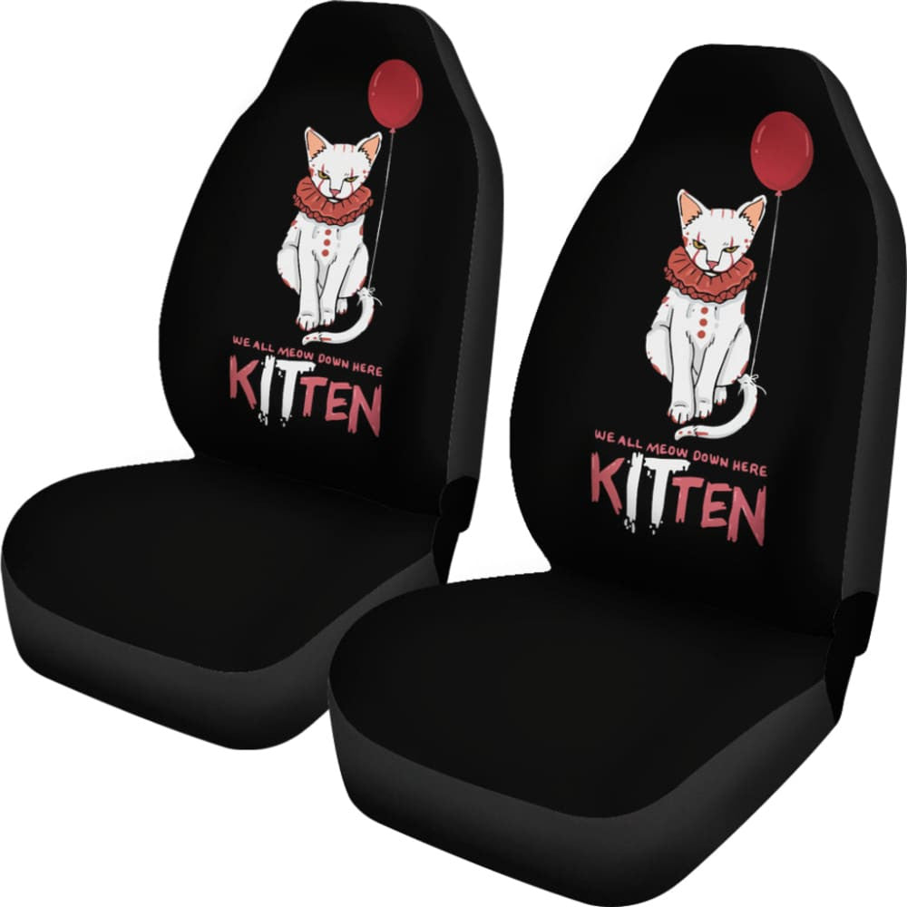We All Meow Down Here KITten White Cat Pennywise Car Seat Covers