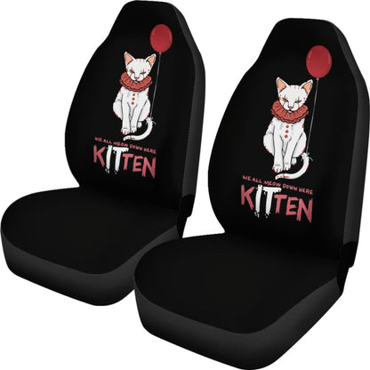 We All Meow Down Here KITten White Cat Pennywise Car Seat Covers