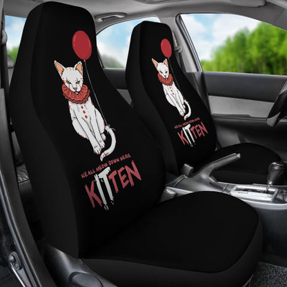 We All Meow Down Here KITten White Cat Pennywise Car Seat Covers