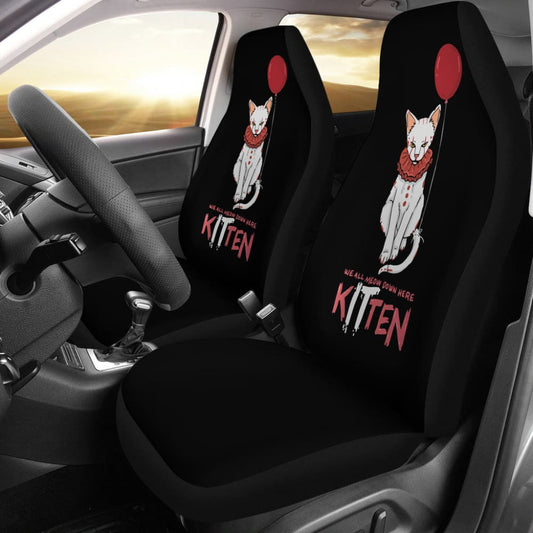 We All Meow Down Here KITten White Cat Pennywise Car Seat Covers
