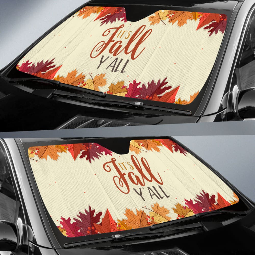 Celebrate Autumn Happy It's Fall Y'all Car Auto Sun Shades