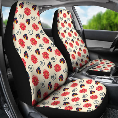 Pink Red Ladybug Custom Car Decoration Car Seat Covers
