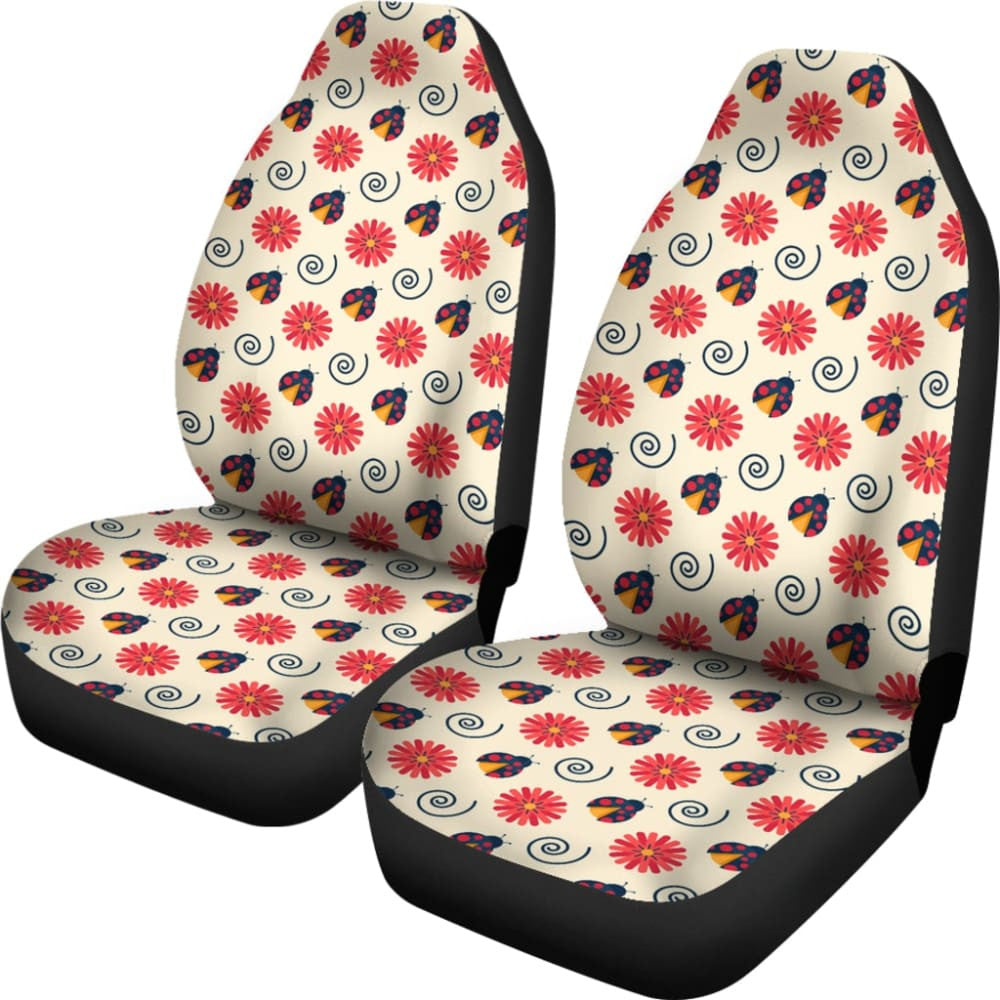 Pink Red Ladybug Custom Car Decoration Car Seat Covers