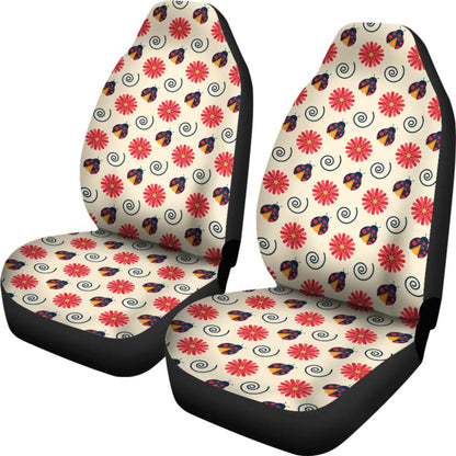 Pink Red Ladybug Custom Car Decoration Car Seat Covers