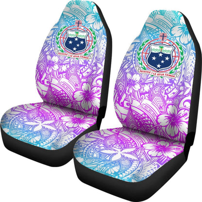 American Samoa Car Seat Covers Coat Of Arms Polynesian With Hibiscus