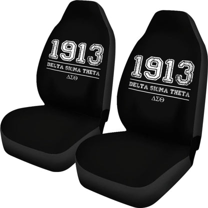 White Delta Sigma Theta Black Themed Car Seat Covers