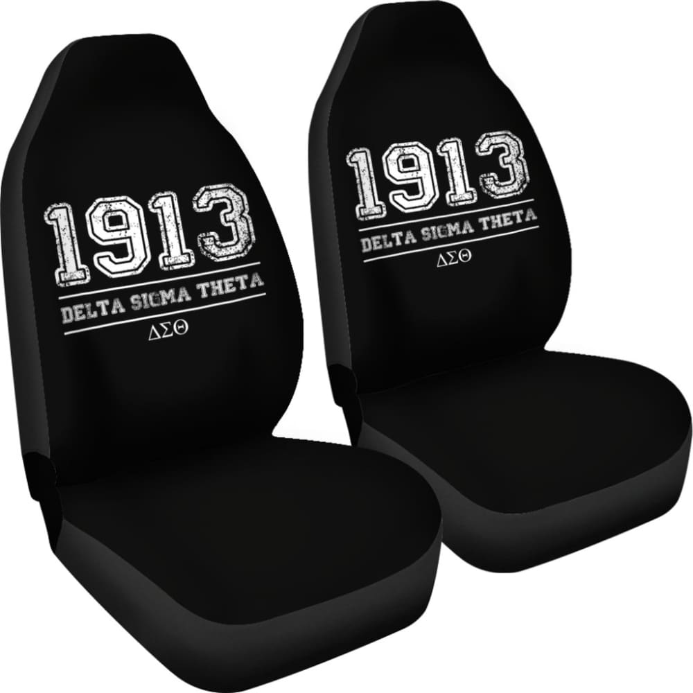 White Delta Sigma Theta Black Themed Car Seat Covers