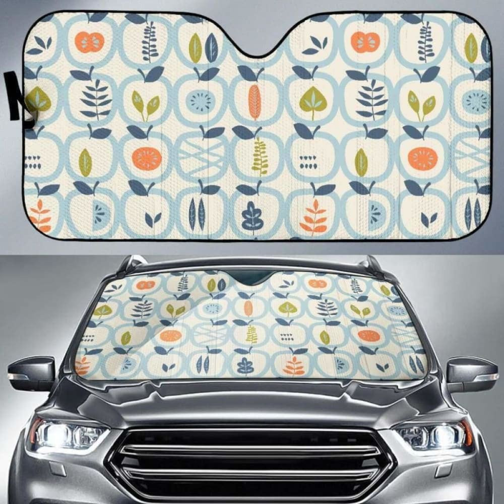 Apples Leaves Pattern Car Auto Sun Shades