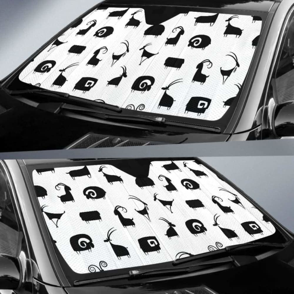 Goat Ram Pattern Car Auto Sun Shades